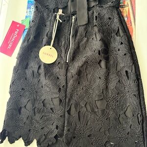 NWT Size S Luxxel Black Lace Floral Dress